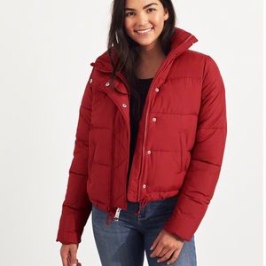 mock neck puffer jacket